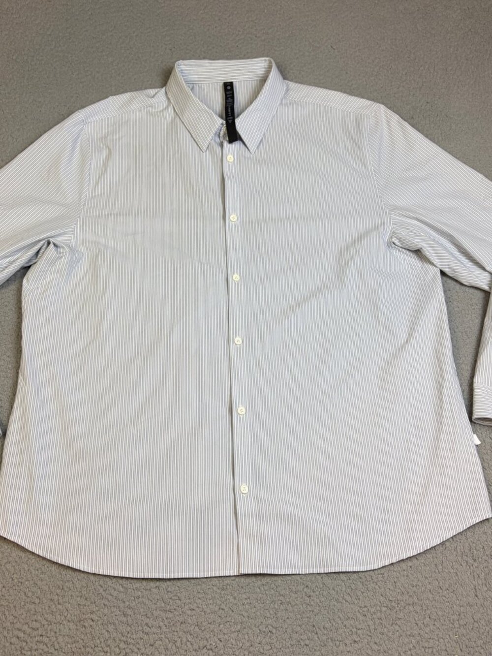 Lululemon Shirt Mens XXL Blue White Pin Stripe Long Sleeve Stretch Button Up